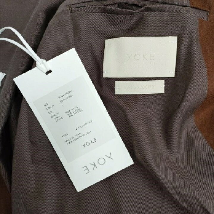 楽天市場】YOKE 新品 COVERED JACKET ノーカラーダブルブレスト 