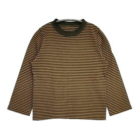 45R/45rpm 縞天竺の四角Tシャツ 定価14300円 長袖Tシャツ カットソー ロンT カーキ ベージュ レディース フォーティーファイブアールピーエム【中古】6-0423M