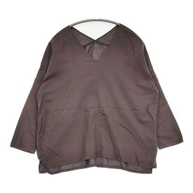 evam eva コットンカシミヤ Vネック ブラウス シャツ ブラウン レディース エヴァムエヴァ【中古】6-0317M
