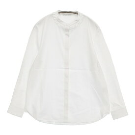mina perhonen bella 定価46200円 aes1436 サイズ38 フリル ブラウス シャツ ホワイト レディース ミナペルホネン【中古】6-0603M
