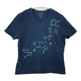 45R/45rpm Rロゴ インディゴ 半袖Tシャツ カットソー ネイビー レディース フォーティーファイブアールピーエム【中古】6-0605S
