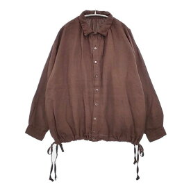 nest Robe リネン近江晒ドロストシャツ 01224-1281 ブラウス シャツ ブラウン レディース ネストローブ【中古】6-0608M