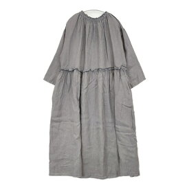 nest Robe 01232-1364 リネン フリル ギャザー 日本製 サイズF ワンピース グレー レディース ネストローブ【中古】6-0609M