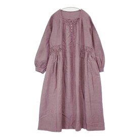 nest Robe 01203-1067 ファナージュ切替ギャザーワンピース リネン 日本製 サイズF ワンピース パープル レディース ネストローブ【中古】6-0609M