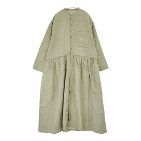 nest Robe 01221-1180 リネン近江晒 前開きシャツワンピース 日本製 サイズF ワンピース ライトグリーン レディース ネストローブ【中古】6-0609M