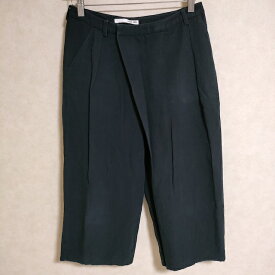 evam eva コットンリネン ラップパンツ ワイド サイズ2 E171T061 パンツ ブラック レディース エヴァムエヴァ【中古】4-0521M
