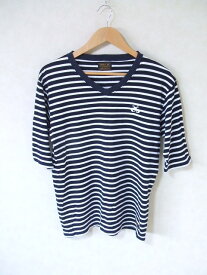 NEIGHBORHOOD 112unnh-csm01s plain-border/c-v.hs サイズM 半袖Tシャツ ネイビー ホワイト メンズ ネイバーフッド【中古】2-0723S△