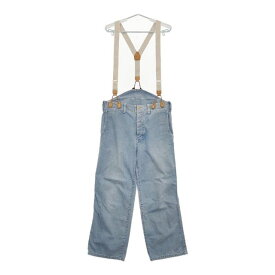 Toujours サスペンダー付き ワイドパンツ デニムパンツ ライトブルー レディース トゥジュー【中古】5-0720G