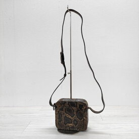 A.P.C. パイソン スネーク 型押し ショルダーバッグ ブラウン レディース アーペーセー【中古】3-0402G