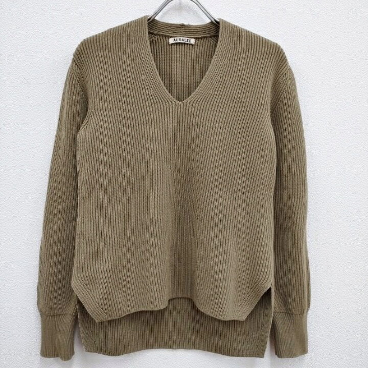 楽天市場】AURALEE Vネック リブ SUPER FINE WOOL RIB KNIT P/O  
