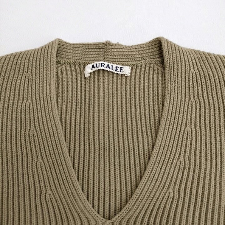 楽天市場】AURALEE Vネック リブ SUPER FINE WOOL RIB KNIT P/O  