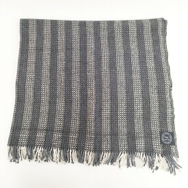 Khadi and Co 大判ストール インド製 ウール ブランケット ブラック グレー レディース カディ アンド コー【中古】5-1128T