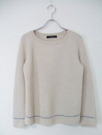 Max Mara/コットンウール/スパンコール装飾/ニット/セーター/マックスマーラ/グレージュ【中古】【レディース】1-0823T▲