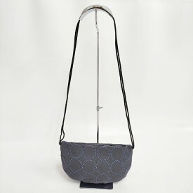 mina perhonen tambourine coupe bag クッペバッグ us9580 刺繍 ショルダーバッグ ブルーグレー レディース ミナペルホネン【中古】6-0412G