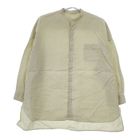 nest Robe 01181-1034 リネンハイカウントバンドカラーシャツ 製品染め 長袖シャツ ライトグリーン レディース ネストローブ【中古】5-0601M