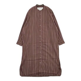 TICCA ノーカラースクエアビッグシャツ TBAA-048 ワンピース ブラウン ピンク レディース ティッカ【中古】5-0823M