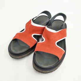 ADIEV ラバーソール サイズ38 サンダル ブラック オレンジ レディース アデュー【中古】5-0607S