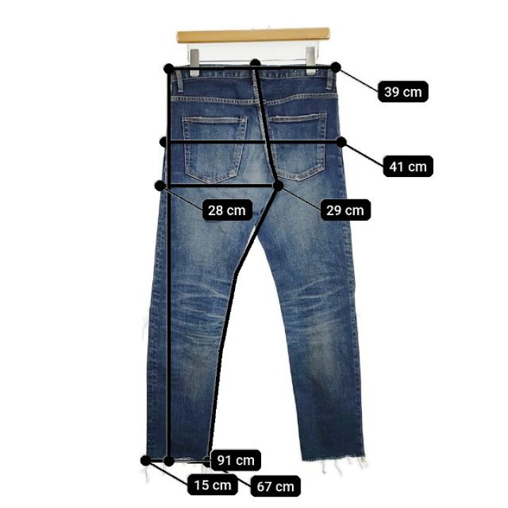 楽天市場】MINEDENIM ニークラッシュデニムパンツ レザーパッチ加工 
