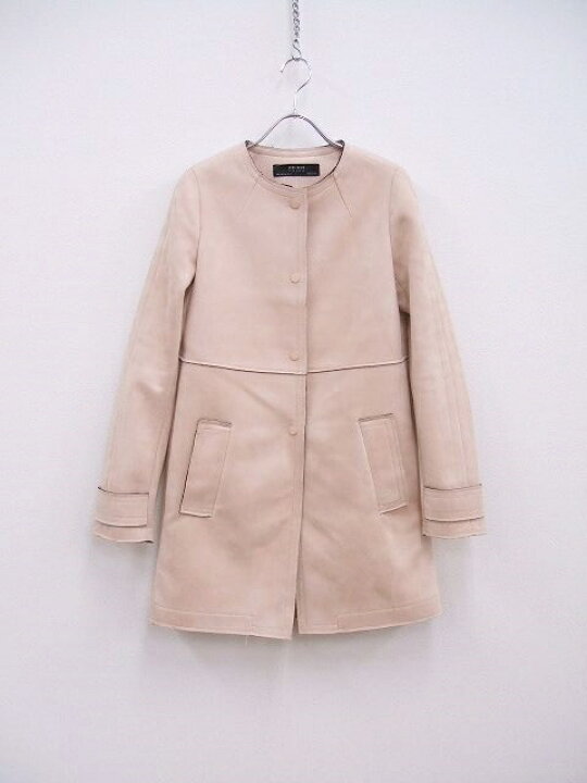 楽天市場】ZARA BASIC コート ノーカラージャケット ピンク レディース 