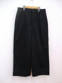 LEMAIRE 定価83600円 22SS LARGE PANTS ワイドチノパンツ シンチバックデザイン サイズ46 ブラック メンズ ルメール【中古】2-1208M☆