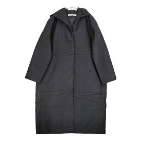 evam eva PADDING HOODED COAT E184T015 定価42000円 中綿 フード付き コート ブラック レディース エヴァムエヴァ【中古】5-1208T