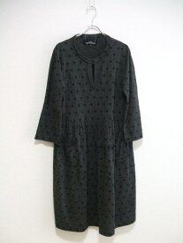 tricot COMME des GARCONS AD2009 サイズS ドット柄ロングワンピース グレー ブラック レディース トリココムデギャルソン【中古】2-0211T▲