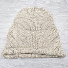 Indietro Association 新品 Japanese Paper Knit Cap 和紙混紡 定価8800円 サイズF ニットキャップ ベージュ メンズ インディエトロアソシエーション【中古】4-0408G◎