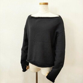 Toujours ボートネック コットンカシミヤスウェットプルオーバー 裏糸カシミヤ スウェット ネイビー レディース トゥジュー【中古】5-1204T