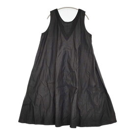 nest Robe レースVネックドレス 01194-8358 リネンコットン ワンピース ブラック レディース ネストローブ【中古】5-0908S