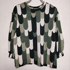 marimekko PIENI RITARI CO JERSEY 長袖Tシャツ カットソー ロンT カーキ レディース マリメッコ【中古】4-0204M∞