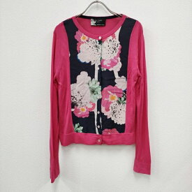 Paul Smith BLACK シルク混 花柄 FRAGMENT FLORAL サイズM カーディガン ピンク レディース ポール・スミス【中古】4-0409M◎