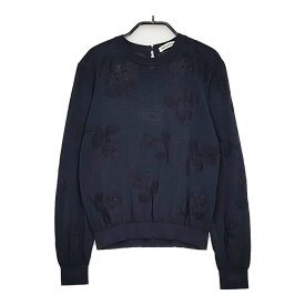mina perhonen flower shadow 定価50600円 ads8983 サイズ38 コットン ニット 25SS ネイビー レディース ミナペルホネン【中古】5-0514M