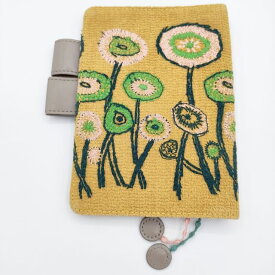 mina perhonen/ほぼ日 path A6サイズ 刺繍 手帳カバー キャメル レディース ミナペルホネン/ほぼ日【中古】5-0630G