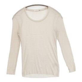 evam eva E241K019 コットン Uネック プルオーバー 定価19800円 長袖Tシャツ カットソー ロンT 24SS ベージュ レディース エヴァムエヴァ【中古】6-0618M