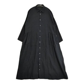 nest Robe/UpcycleLino 01223-1060 近江晒 サイドギャザー ワンピース ブラック レディース ネストローブ/アップサイクルリノ【中古】6-0618M