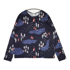 mina perhonen forest village aaa8686 サイズ40 長袖Tシャツ カットソー ロンT 22AW ネイビー レディース ミナペルホネン【中古】6-0619M