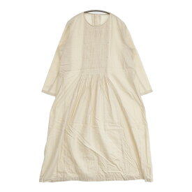 evam eva fine pleats one piece 定価37400円 E201T075 サイズ1 コットンカシミヤ プリーツ ワンピース 20SS ベージュ レディース エヴァムエヴァ【中古】6-0619M