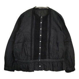 nest Robe リネン レース付き 001183-1124 定価19000円 ブラウス シャツ ブラック レディース ネストローブ【中古】6-0613M