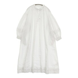 nest Robe 【UpcycleLino】近江晒しレースワンピース 01251-1054 スキッパードレス ワンピース 25SS ホワイト レディース ネストローブ【中古】6-0616M