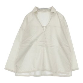 evam eva スキッパーシャツ 定価20900円 E231T030 コットン 長袖シャツ オフホワイト レディース エヴァムエヴァ【中古】6-0221M