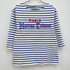 Le ciel de Harriss ボーダー サイズ36 長袖Tシャツ カットソー ロンT ホワイト ブルー レディース ルシェル ドハリス【中古】3-0905M♪