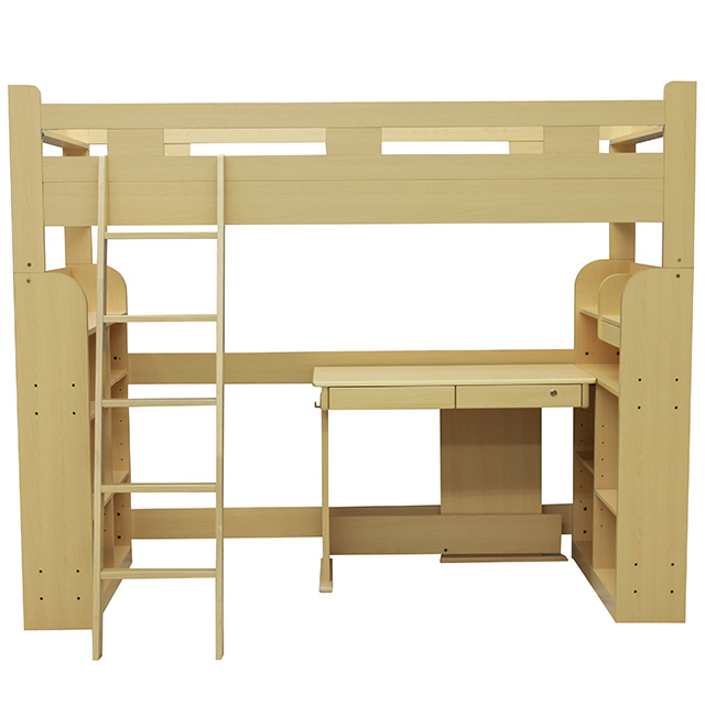 システムベッド システムデスク ロフトベッド 木製 シングルベッド 子供 学習机 デスク 書棚 収納 デスクベッド 机 はしご ベッド すのこ 木製ベッド キッズ家具 ハイタイプ：ミキティの激安家具ＳＨＯＰ