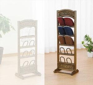 スリッパラック 5段タイプ R-255B ブラウン 籐 籐家具 スリッパラック ラック 和風玄関籐 ラタン 製 輸入品 完成品