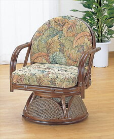ラウンドチェアー ハイタイプ TK-881 ブラウン 籐 籐家具 座椅子 椅子 イス 回転式 アジアンリビングルーム籐 ラタン 製 輸入品 完成品