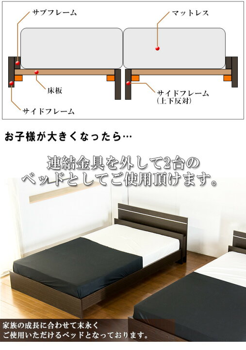楽天市場】棚 照明付ラインデザインベッド シングル SGマーク付国産 