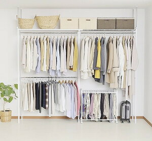 つっぱり ハンガーラック 壁面収納 ウォークイン クローゼット奥行45cm スーパーワイド ホワイト 突っ張り ツッパリ ツッパリ 突っ張り 棚 ツッパリ 突っ張り sei-sw-50swch ハンガーラック コー