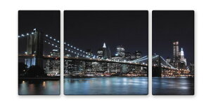 CANVAS ART �L�����o�X�A�[�g BrooklynBridge �u���b�N�����u���b�W M�T�C�Y W600×H300 3���g US-1001 �X�� �J�t�F ���E���W ���r�[ �z�e�� �@�l kar-4999340s1 �A�[�g�p�l�� �A�[�g�{�[�h �ǎ� �����t�B���� 