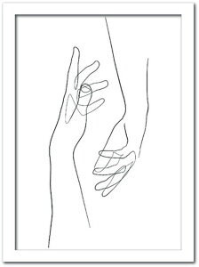 ラインアート Hand ST-2007WH-A3 フレームカラー ホワイト サイズ A3 店舗 カフェ ラウンジ ロビー ホテル 法人 kar-7416885S6 アートパネル アートボード 壁紙 装飾フィルム 送料無料 北欧 モダン 家具