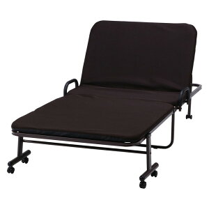 ワンタッチベッド フリーロック42段 高床タイプ ブラウン 975×2070×500 fj-14739 折りたたみベッド ベッド 送料無料 北欧 モダン 家具 インテリア ナチュラル テイスト 新生活 オススメ おしゃれ