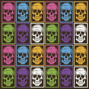 �J���t�� �X�J���� Skull Motif L�T�C�Y 57cm×57cm �A�[�g�p�l�� �t�@�u���b�N�p�l�� �A�[�g�{�[�h �Ǌ|�� ���{�� ���b�s���O�t�� �X�� �J�t�F ���E���W ���r�[ �z�e�� �@�l lib-pop-0042-l �A�[�g�p�l
